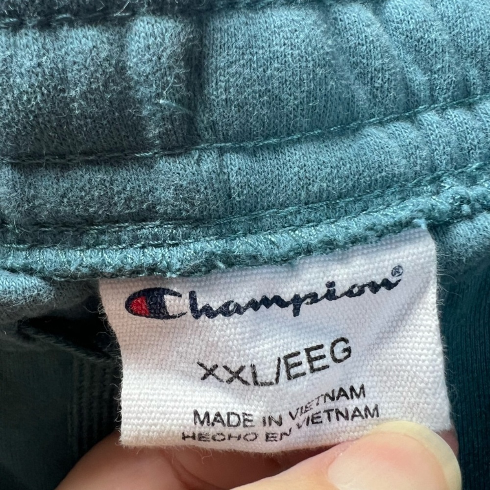 Champion Pintuck Brushed Fleece Jogger Sweatpants Aqua Tonic Lounge Women's XXL - Picture 4 of 12